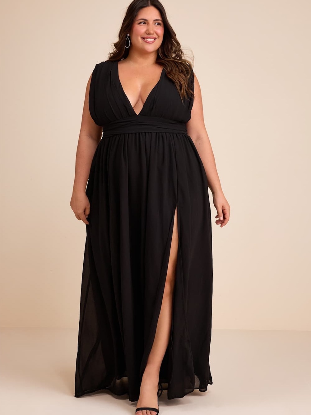 Lulus Heavenly Hues‎ Black Maxi Dress, NWT